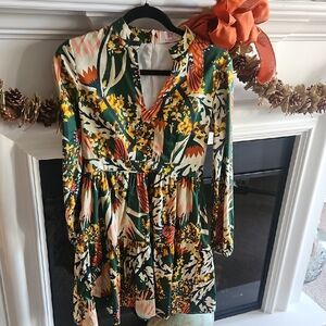 Floral Green Midi Dress